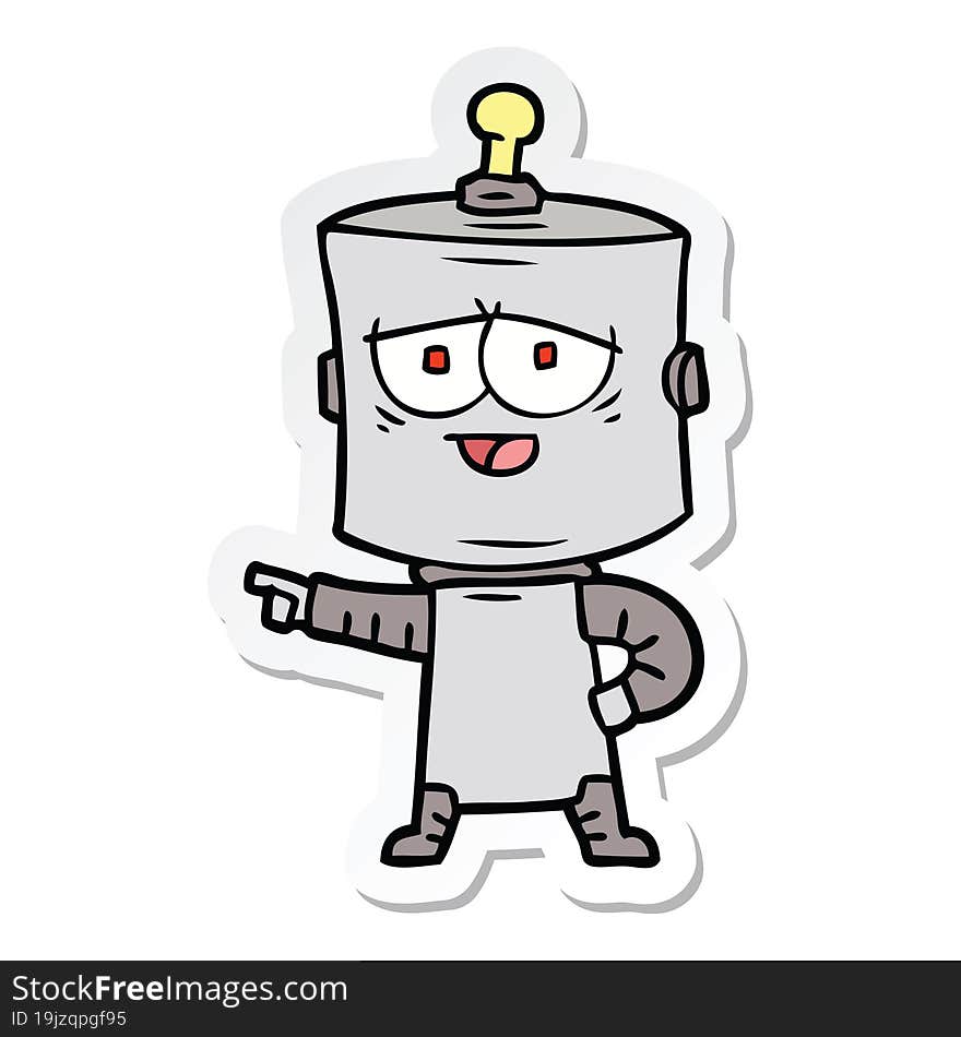 sticker of a cartoon robot