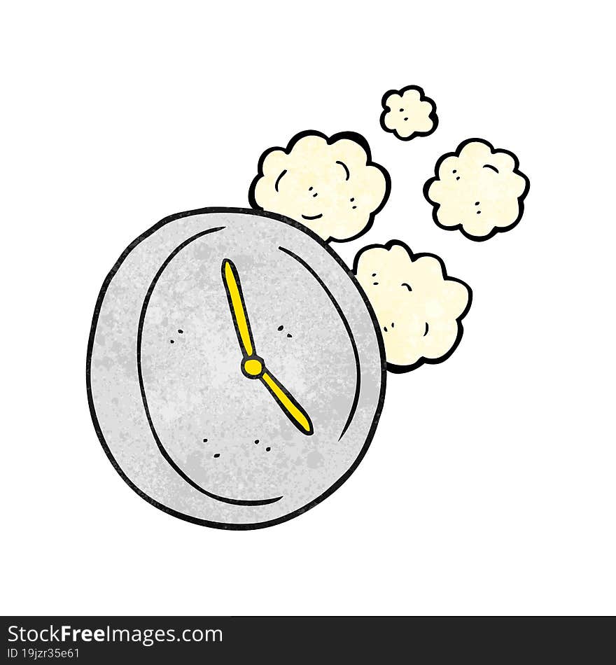 freehand textured cartoon ticking clock