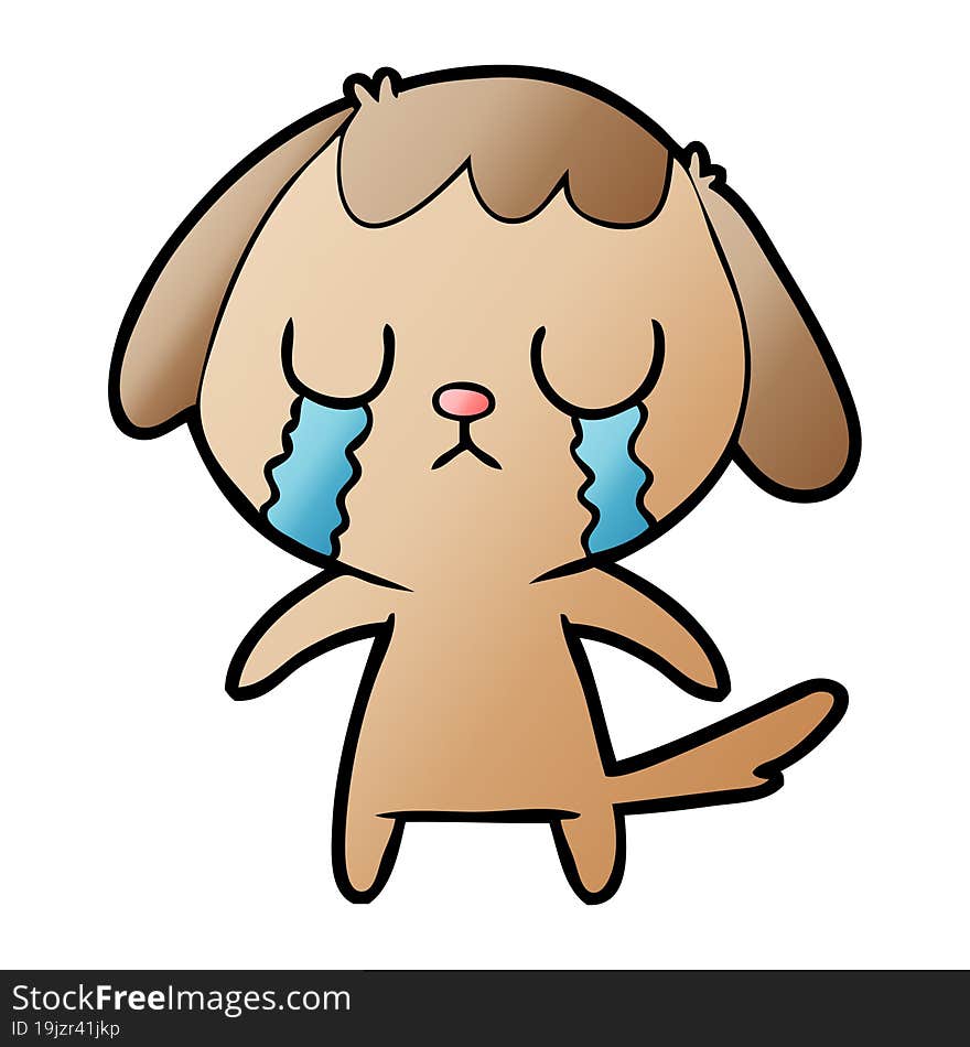 cute cartoon dog crying. cute cartoon dog crying