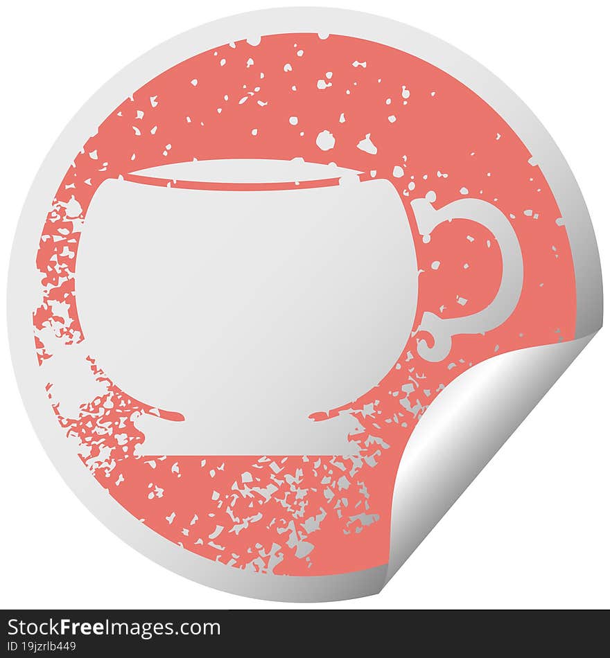 Quirky Distressed Circular Peeling Sticker Symbol Mug