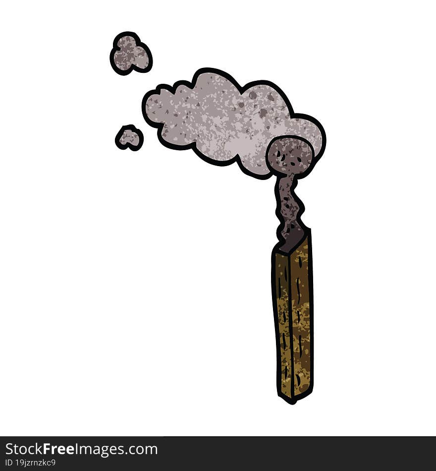 cartoon doodle burnt match