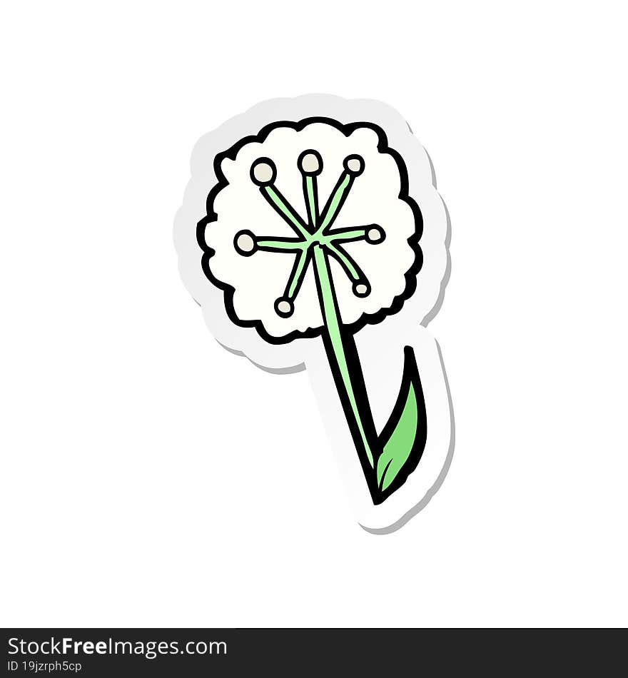 sticker of a cartoon dandelion