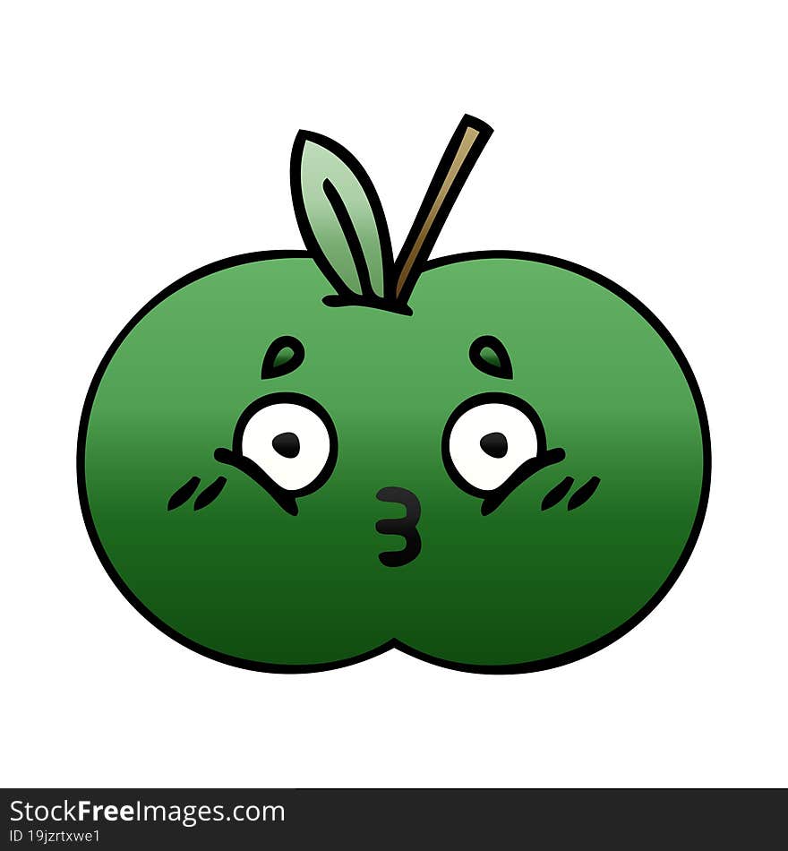 gradient shaded cartoon juicy apple