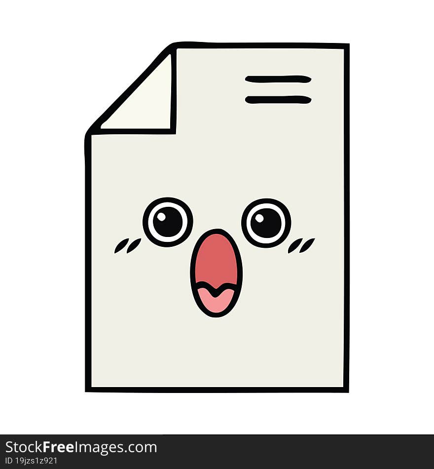 cute cartoon shocked paper document