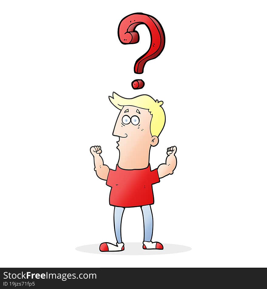 Cartoon Man With Question