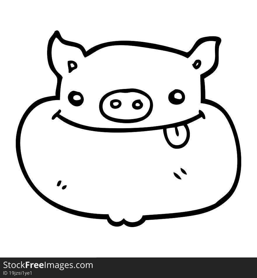 Cartoon Happy Pig Face