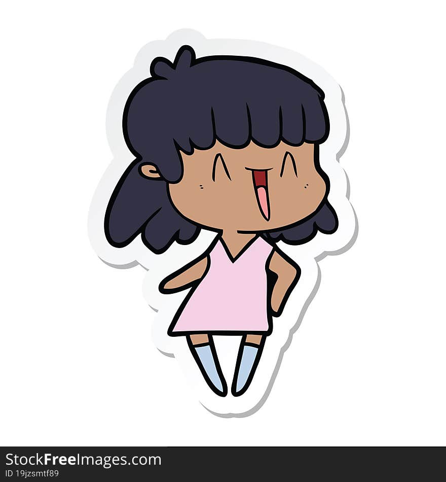 Sticker Of A Cartoon Woman