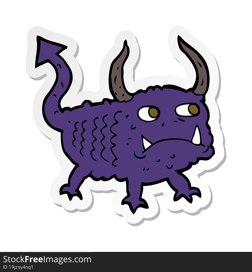 sticker of a cartoon little demon