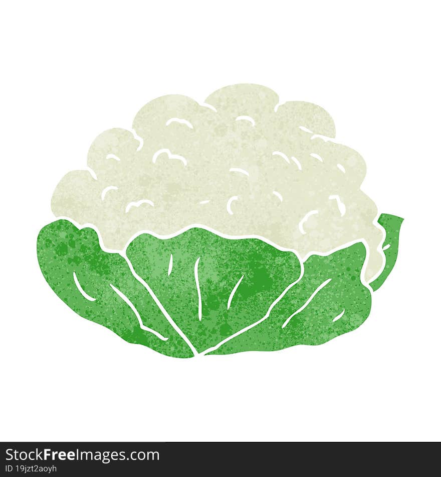 retro cartoon cauliflower