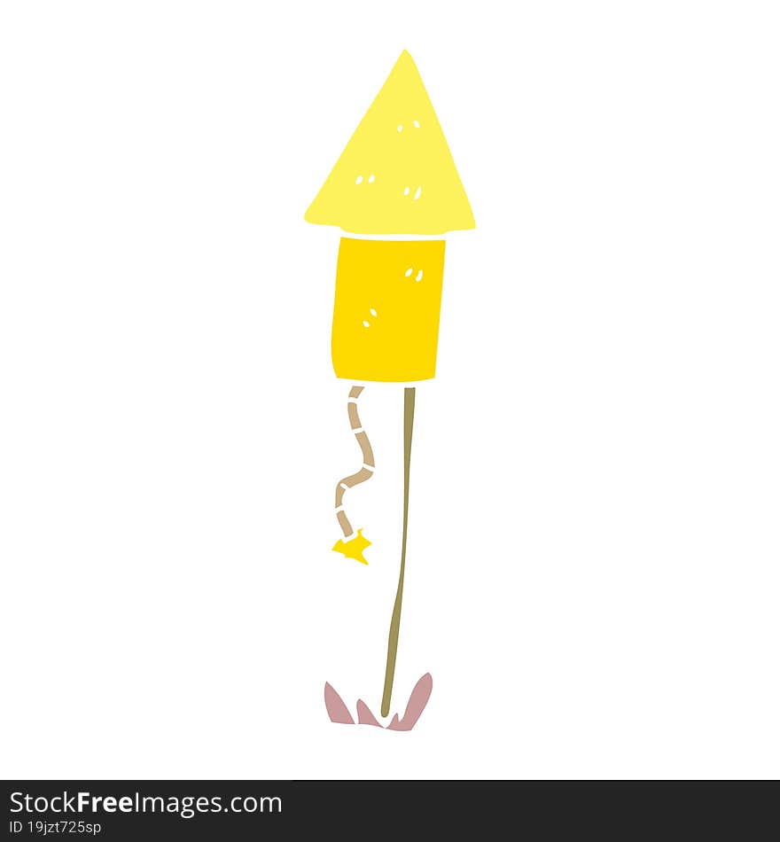 cartoon doodle firework rocket