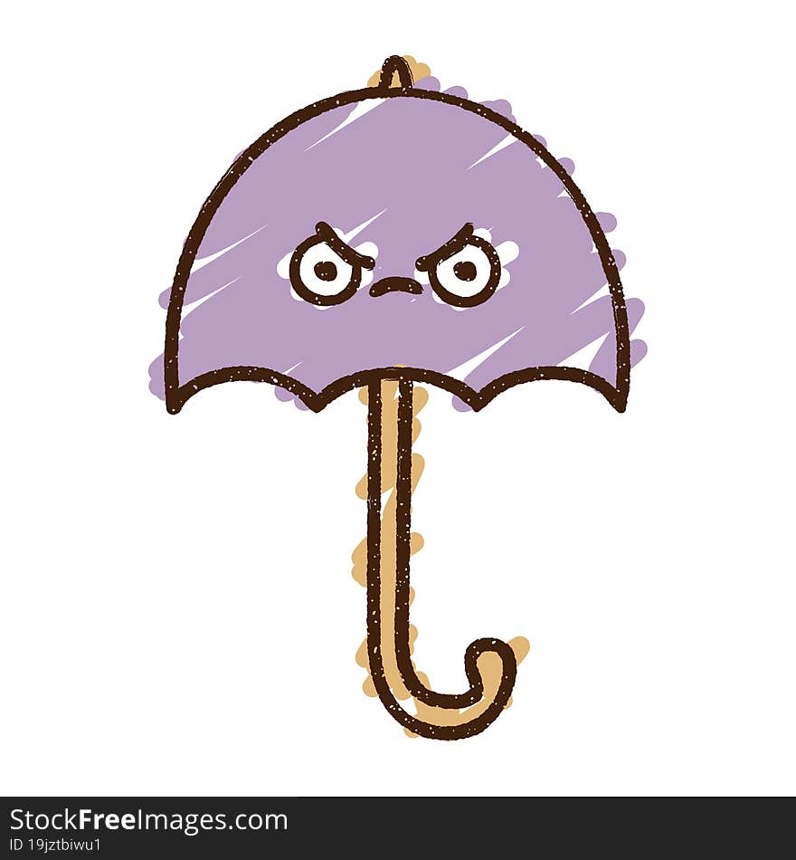 Angry Umbrella Chalk Drawing