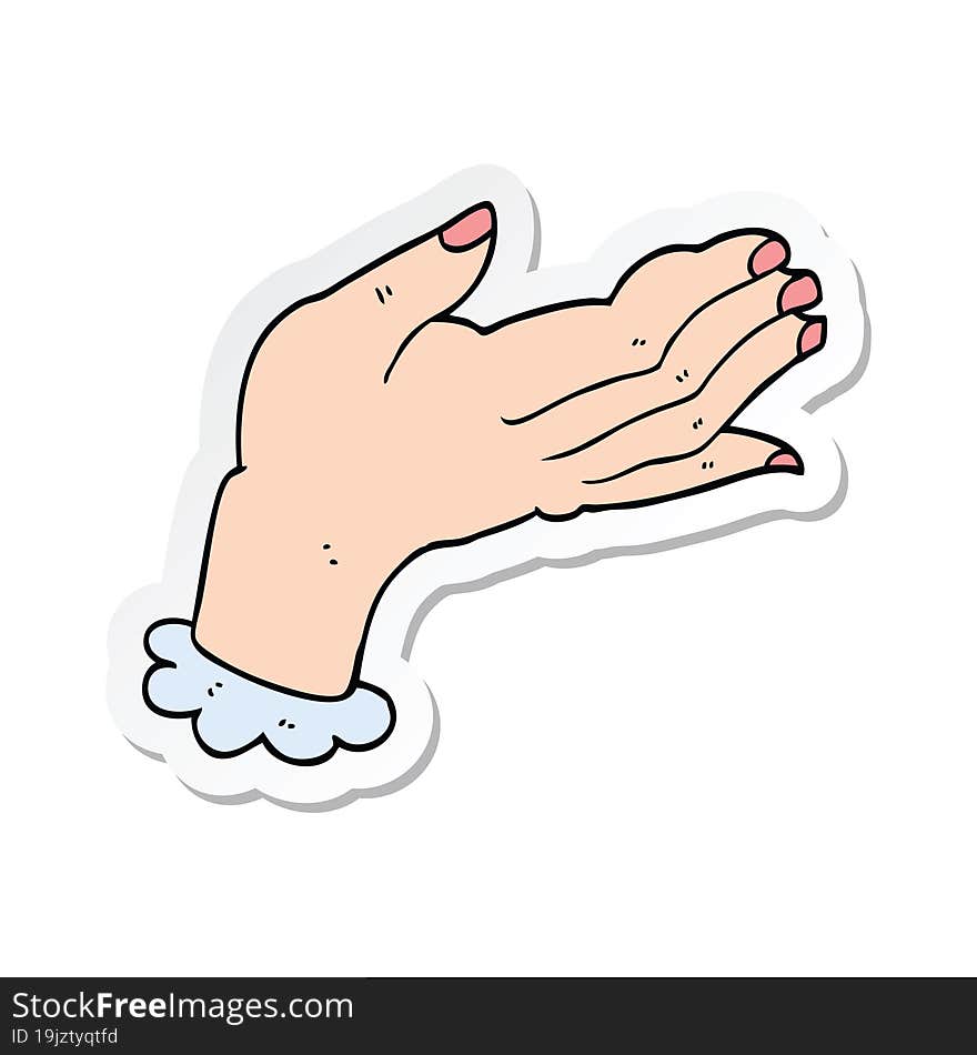 sticker of a cartoon hand