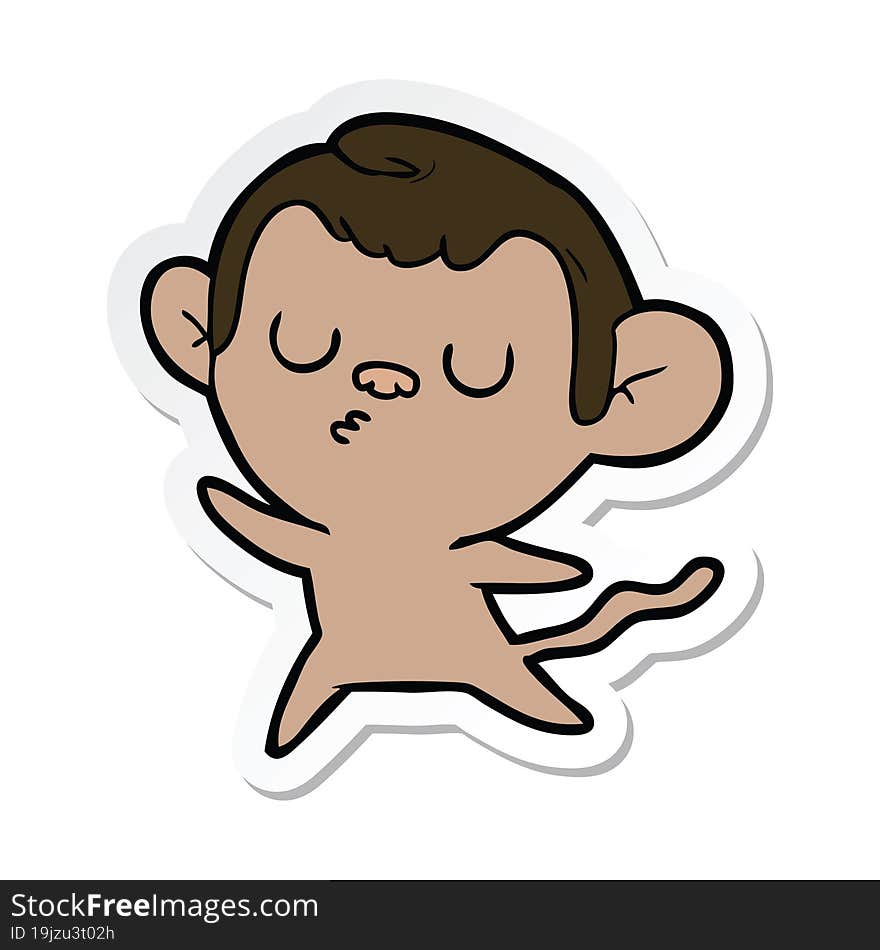 sticker of a cartoon monkey