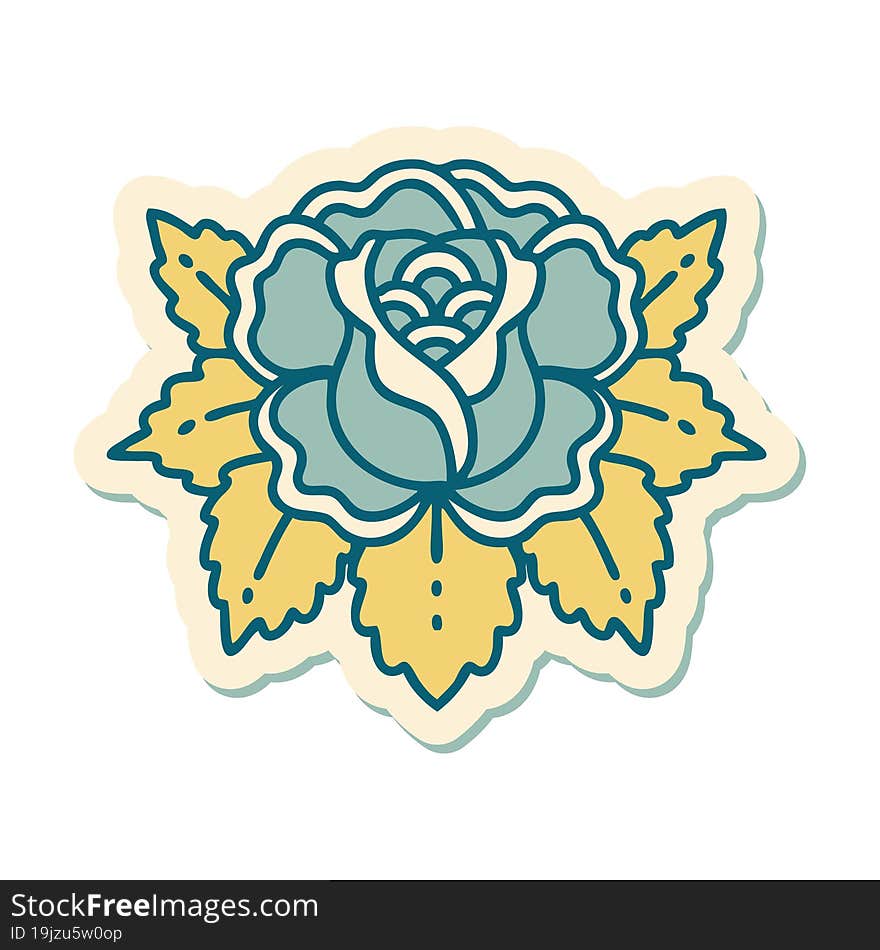 tattoo style sticker of a rose