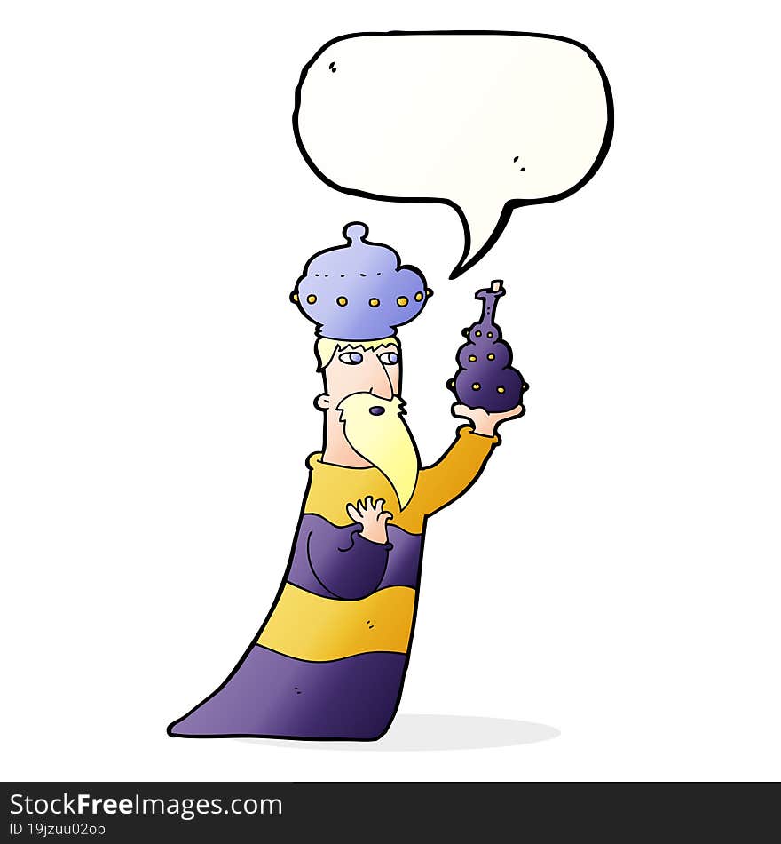 one of the three wise men with speech bubble