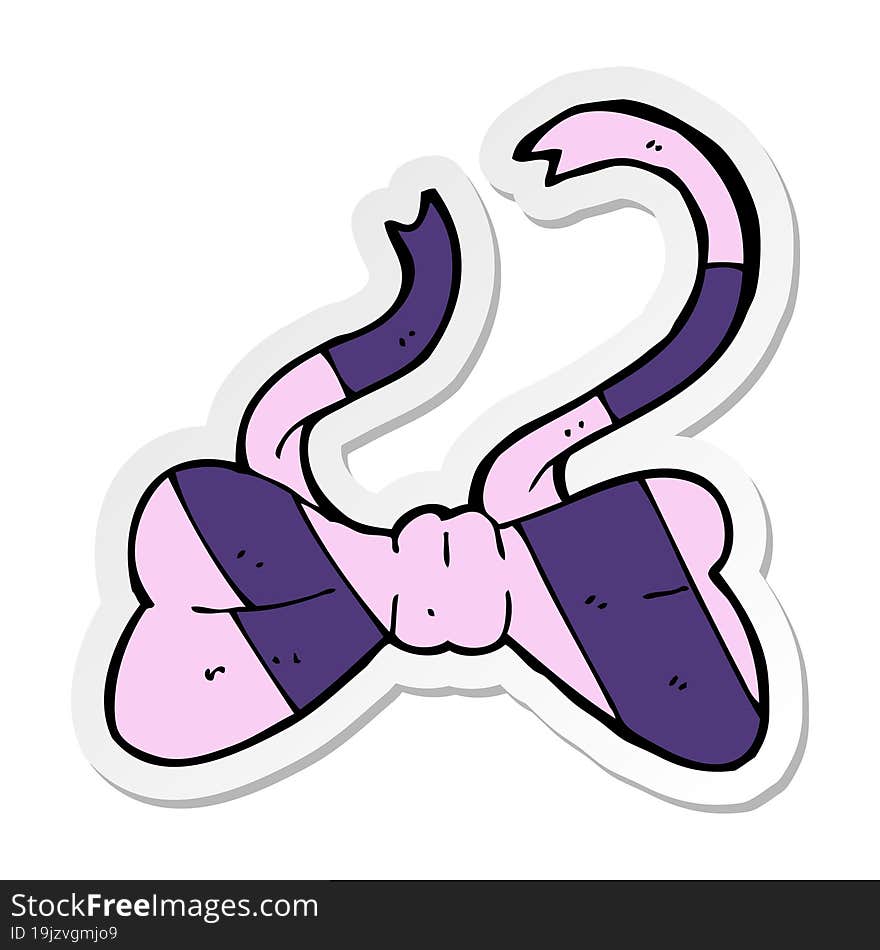 sticker of a cartoon bow tie