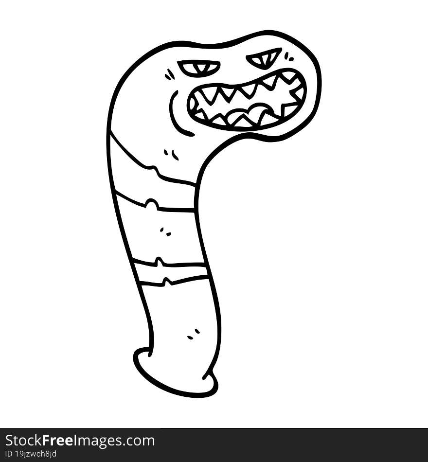 line drawing cartoon monster leech