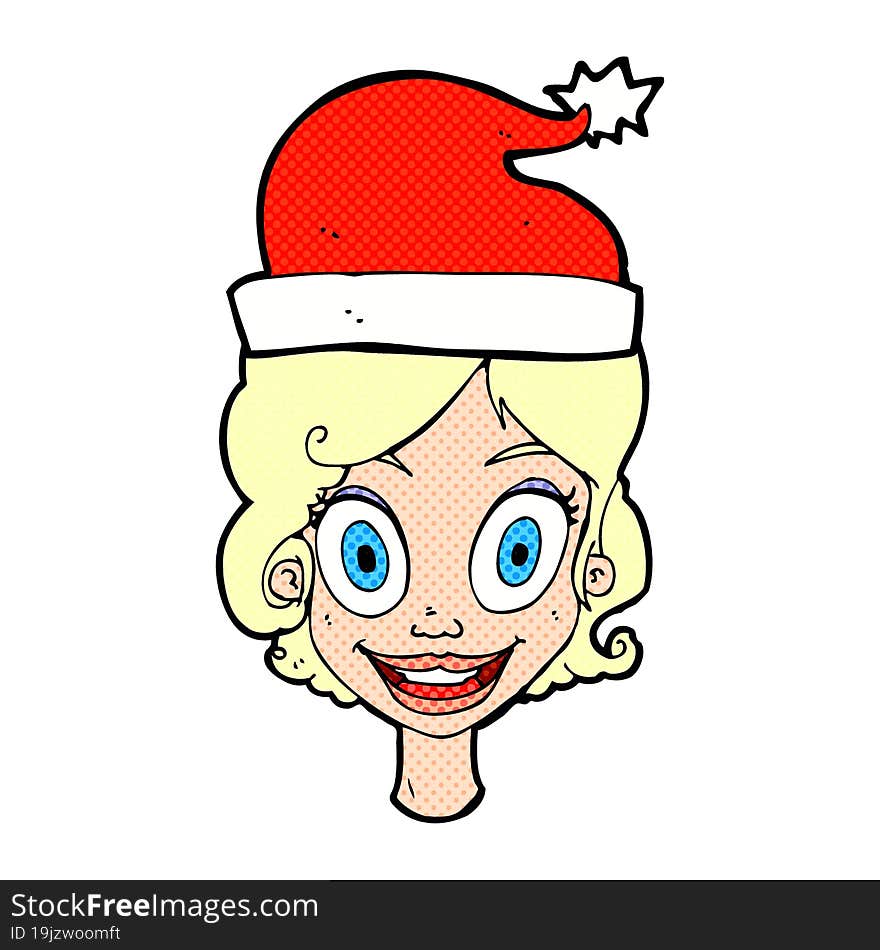 cartoon woman ready for christmas