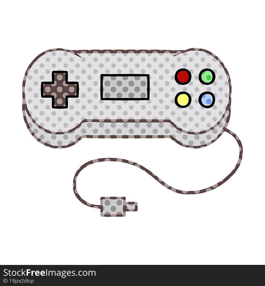 comic book style cartoon game controller