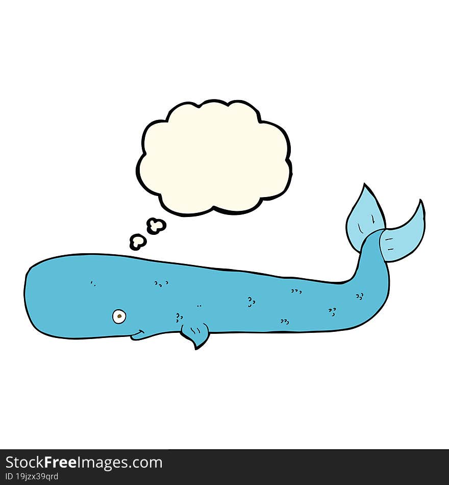 cartoon whale with thought bubble