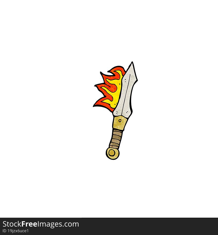 flaming magic sword cartoon