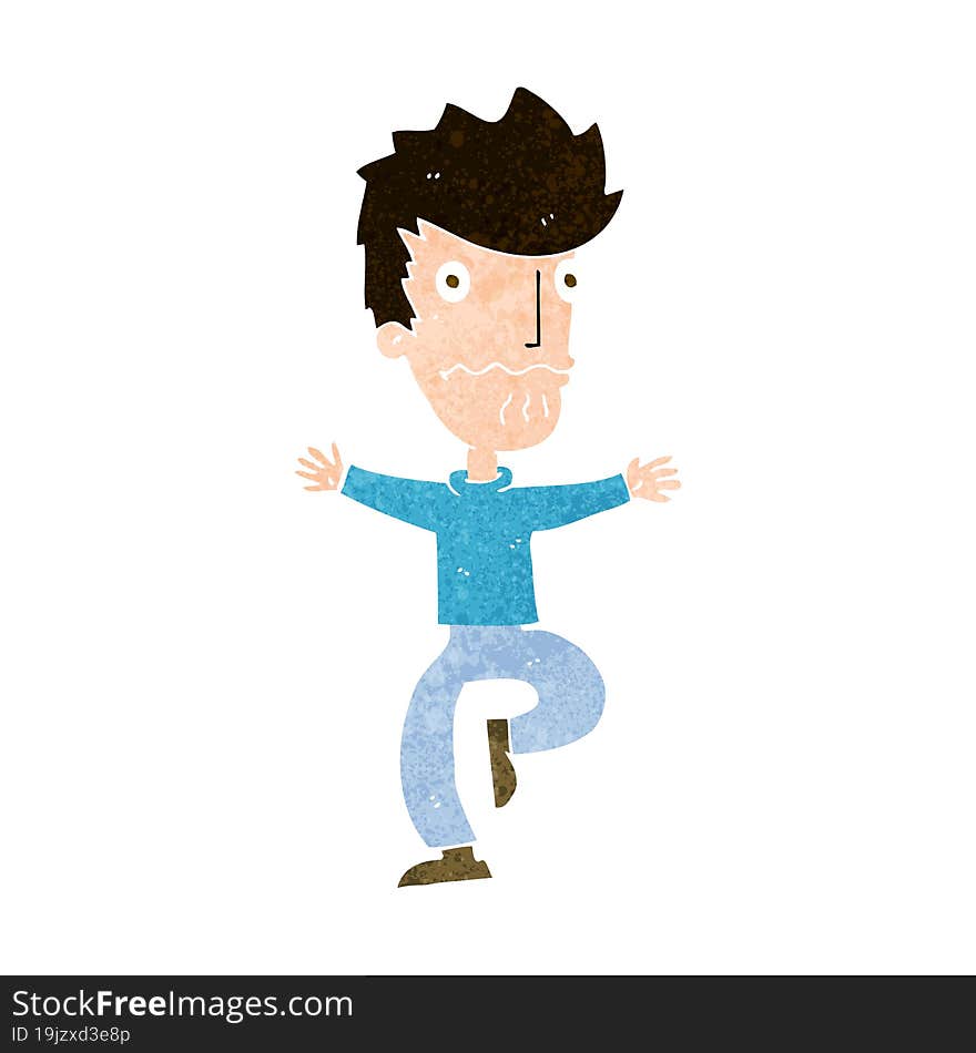 cartoon frightened man