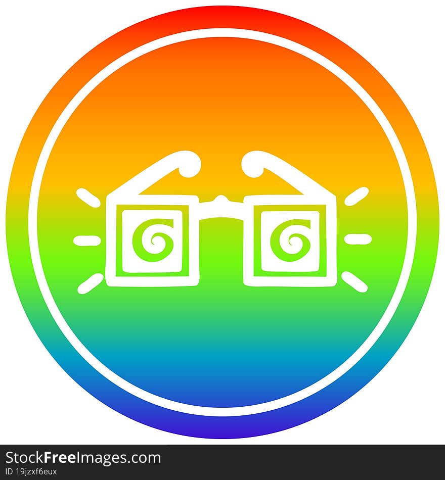 x ray specs circular in rainbow spectrum