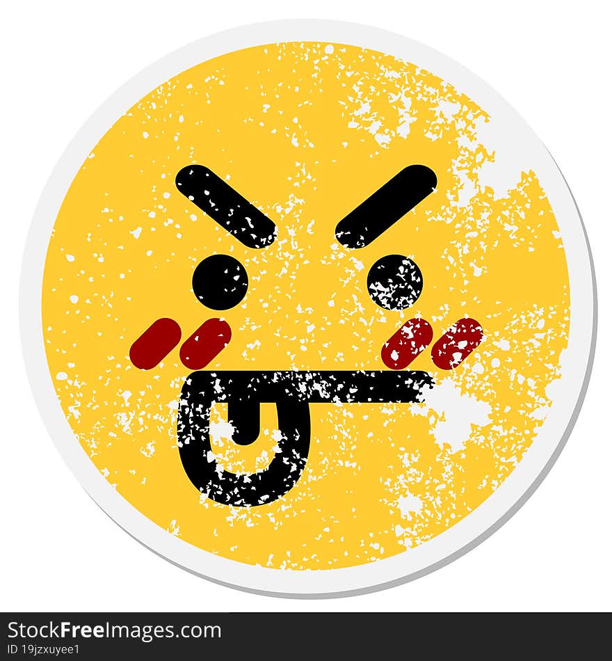 frustrated face circular sticker