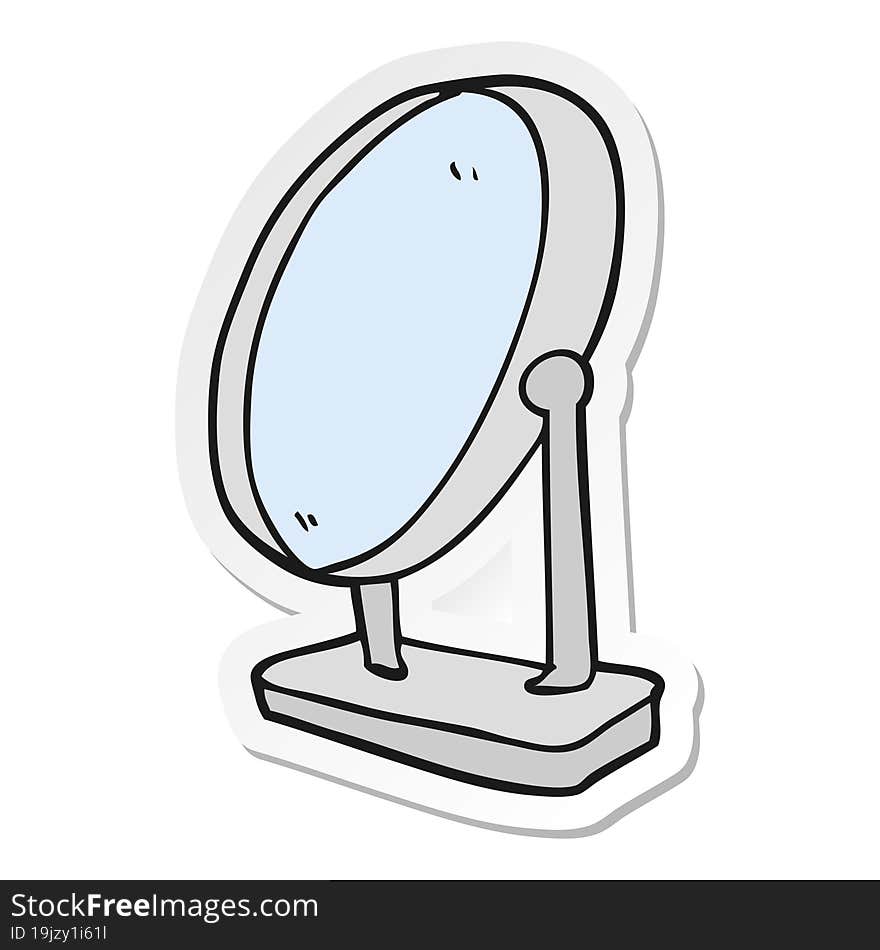 sticker of a cartoon mirror