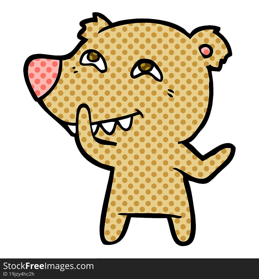 cartoon bear showing teeth. cartoon bear showing teeth