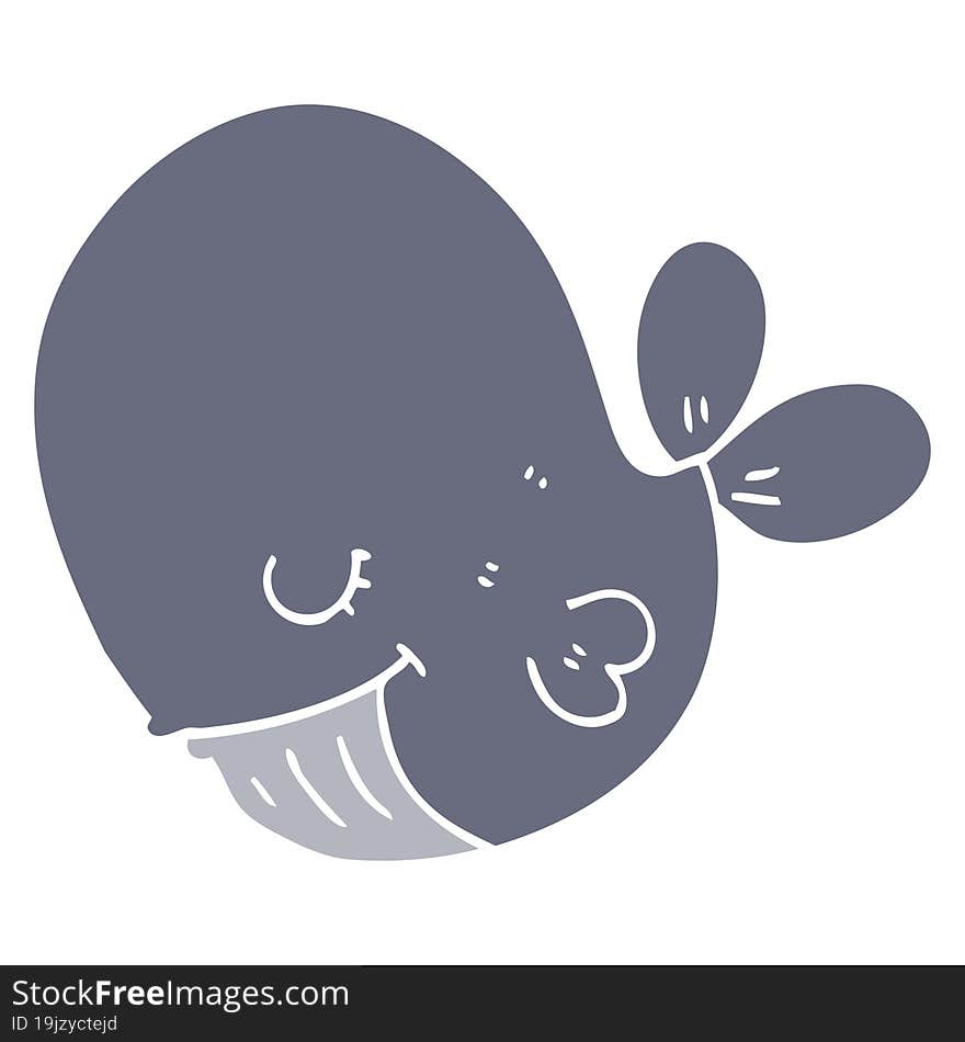 flat color style cartoon whale