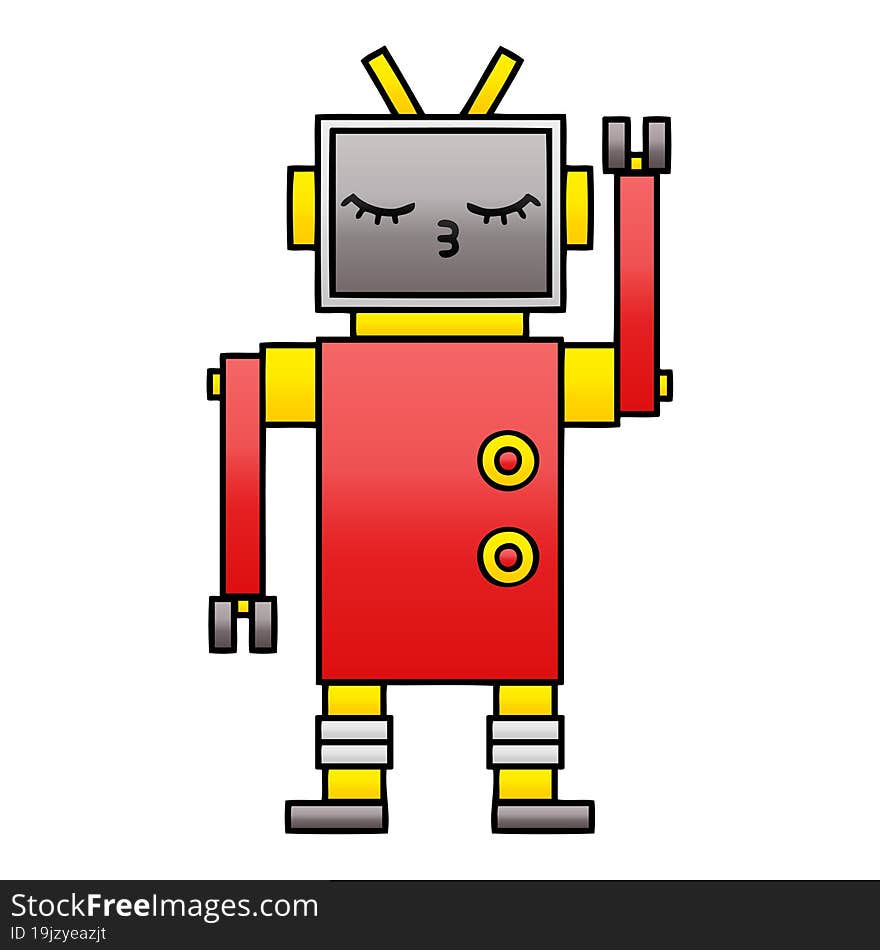 Gradient Shaded Cartoon Robot