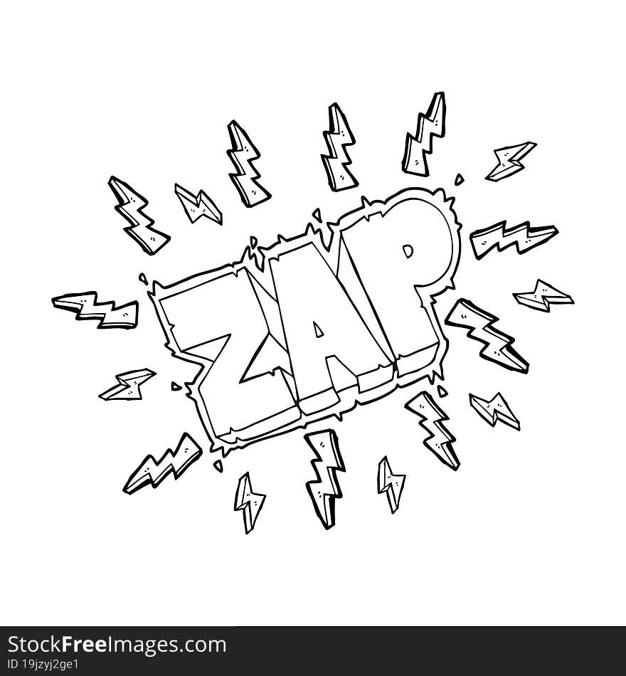 Black And White Cartoon Zap Symbol