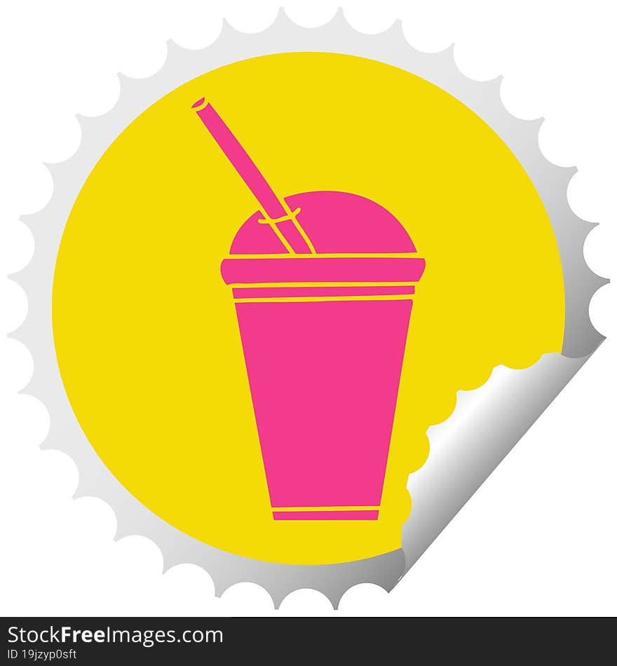 Quirky Circular Peeling Sticker Cartoon Soft Drink