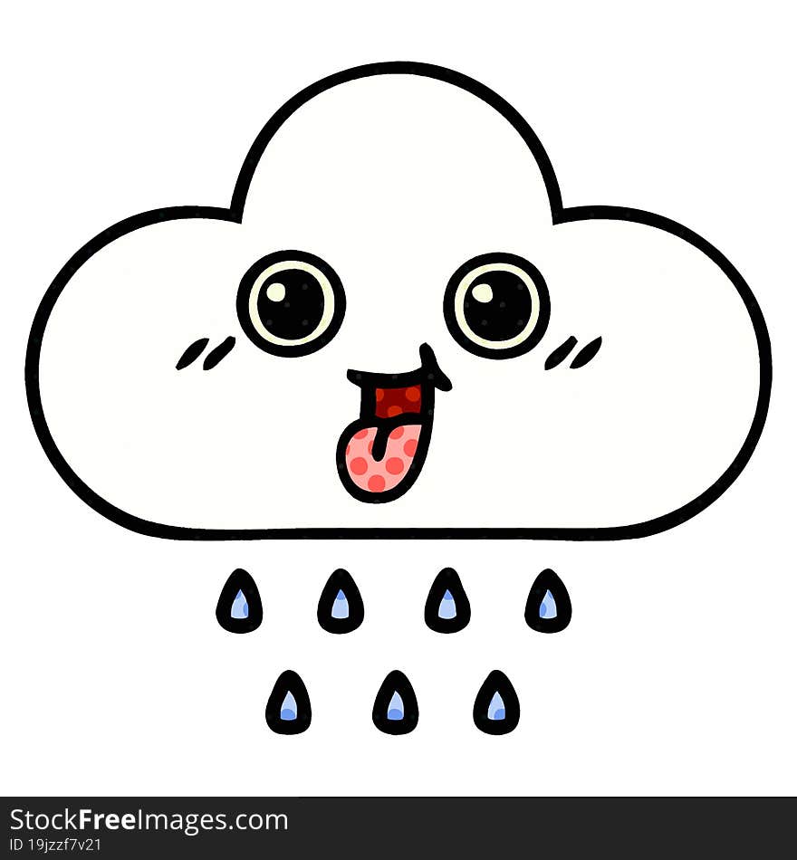 comic book style cartoon rain cloud