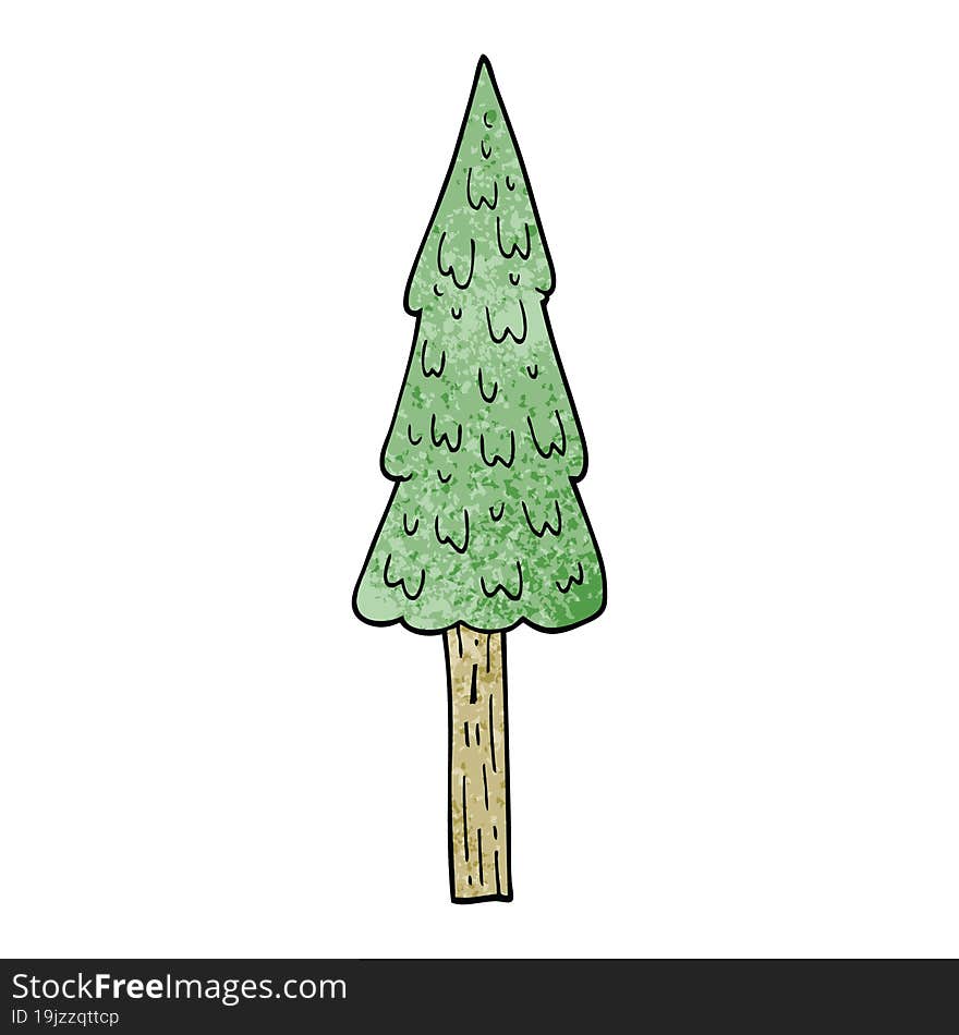 Cartoon Doodle Pine Trees