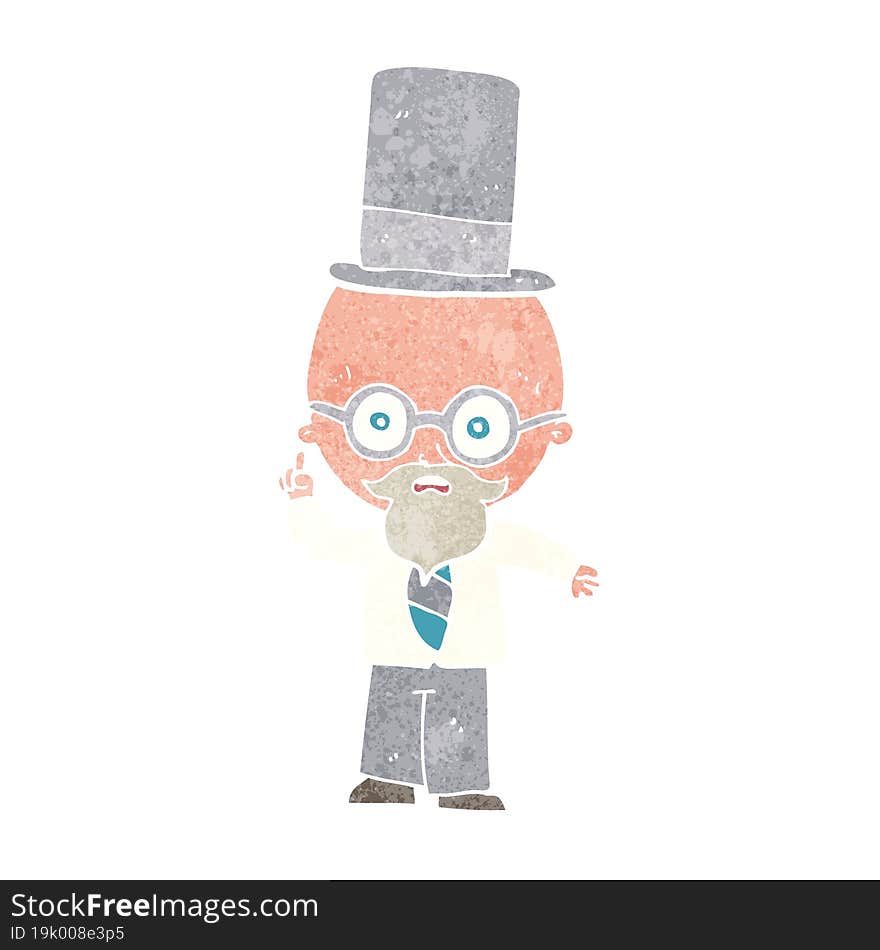 Cartoon Man Wearing Top Hat