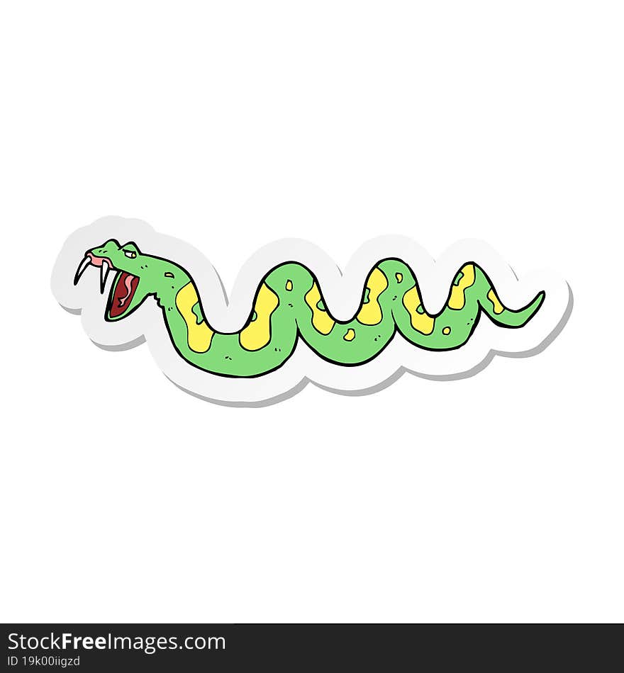 sticker of a cartoon poisonous snake