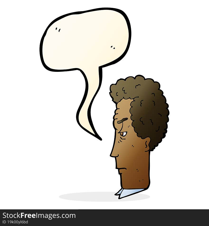 Cartoon Annoyed Man With Speech Bubble