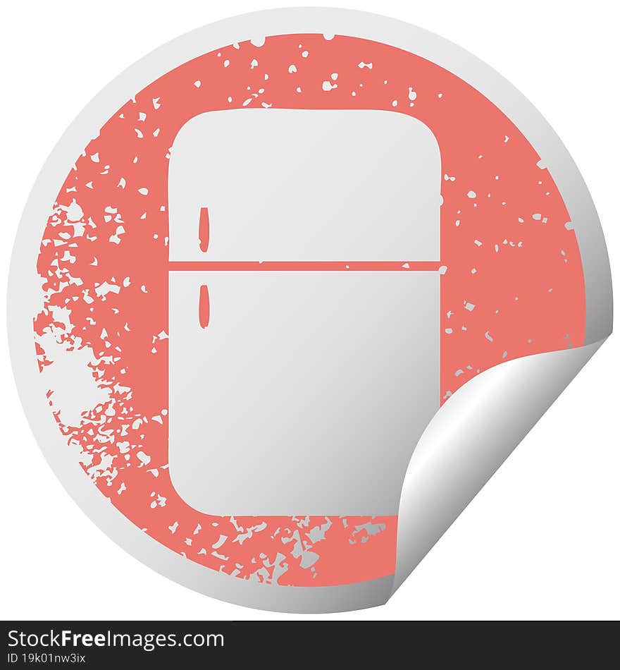 Distressed Circular Peeling Sticker Symbol Fridge Freezer