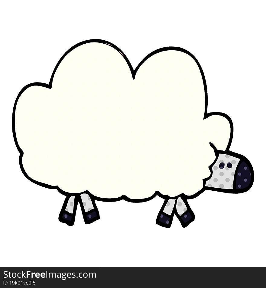 cartoon doodle of a sheep