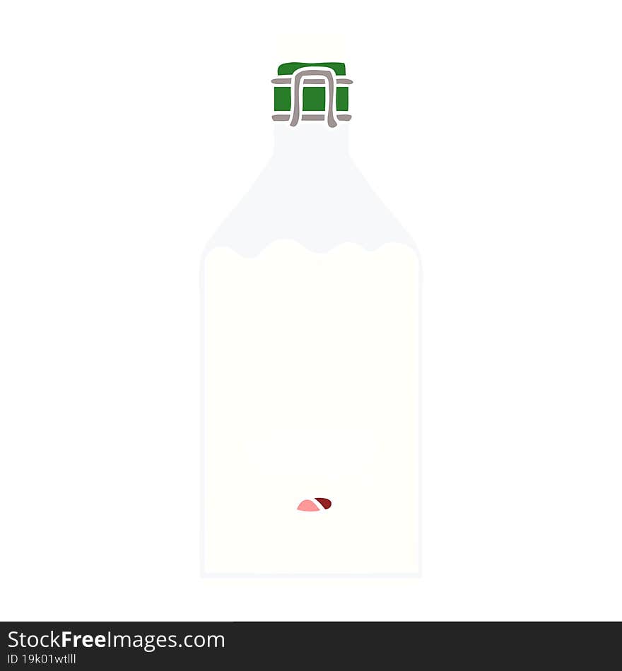 flat color style cartoon old milk bottle