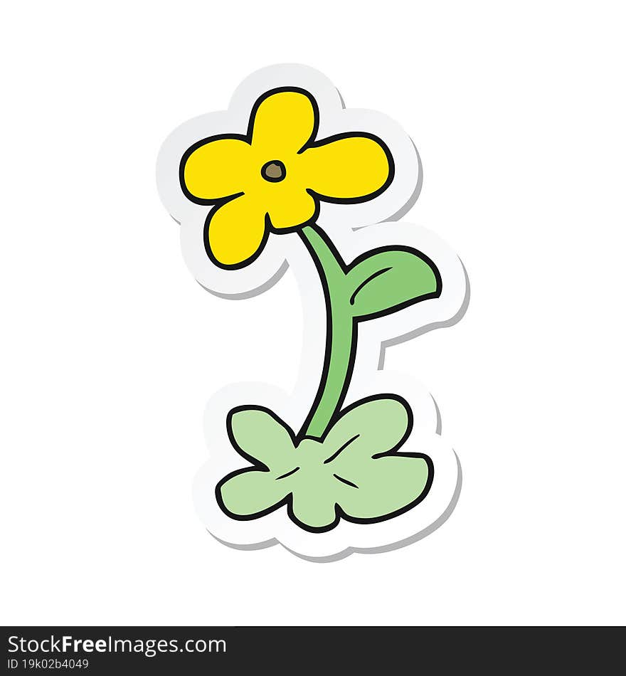 sticker of a cartoon flower