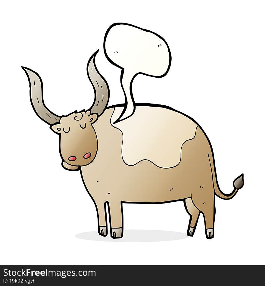 Cartoon Ox With Speech Bubble