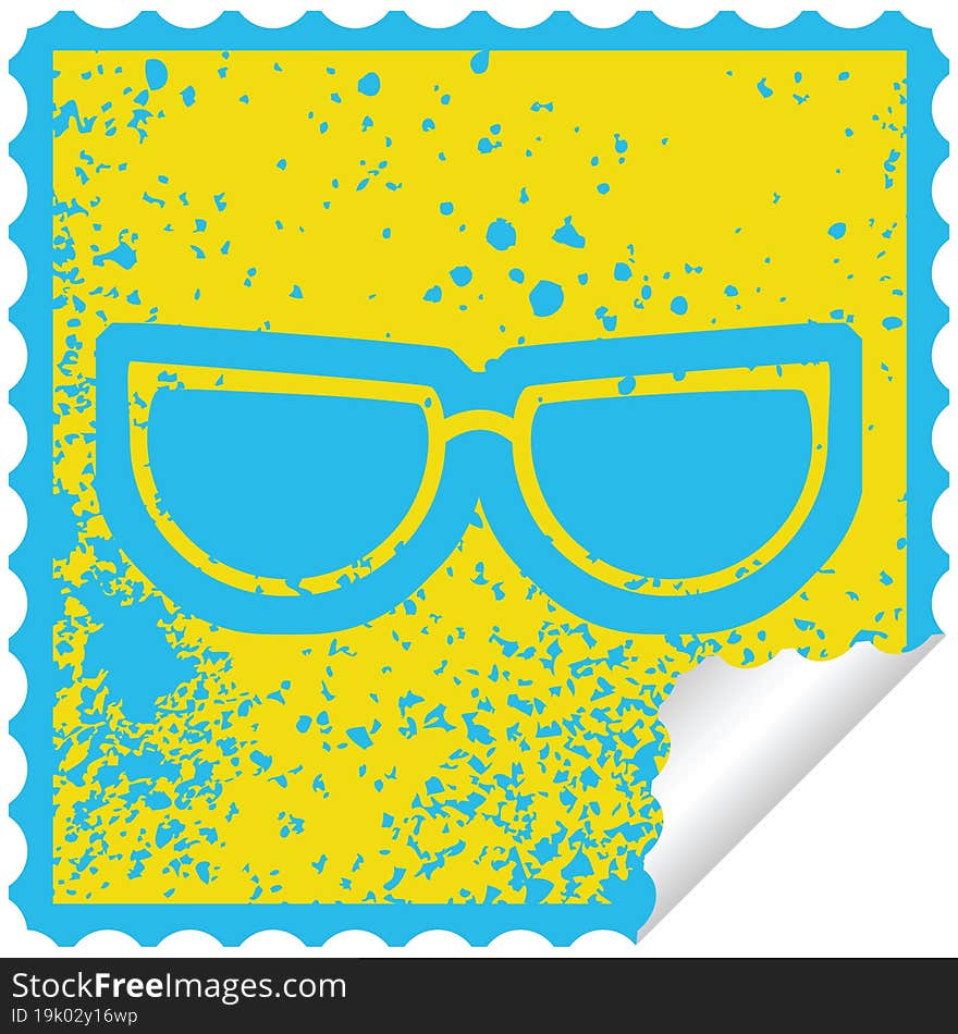 spectacles graphic distressed sticker