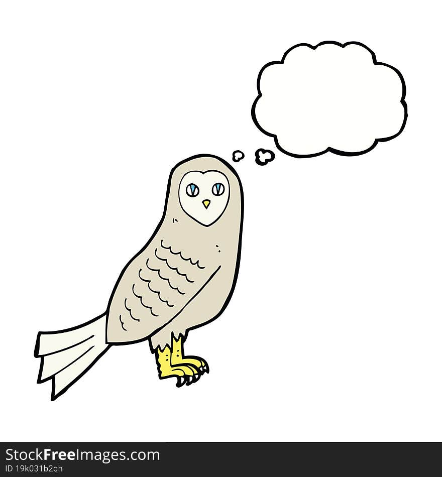 cartoon owl with thought bubble