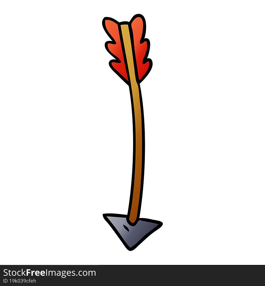 gradient cartoon doodle of an arrow