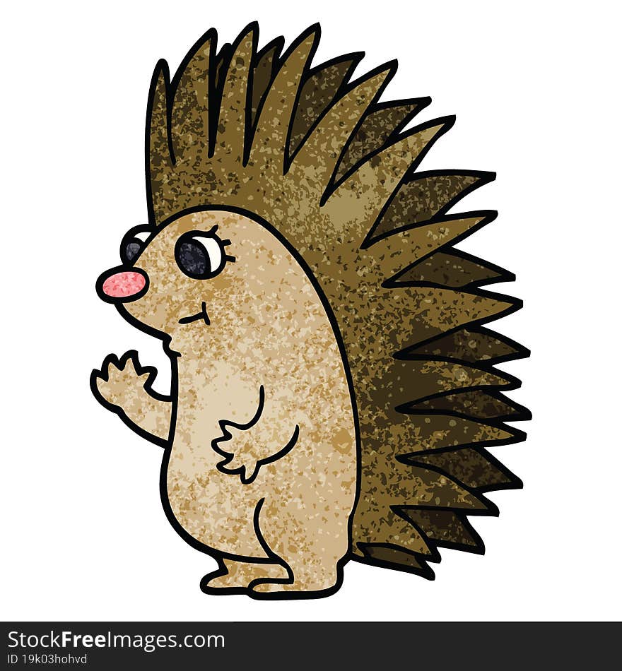 cartoon doodle spiky hedgehog