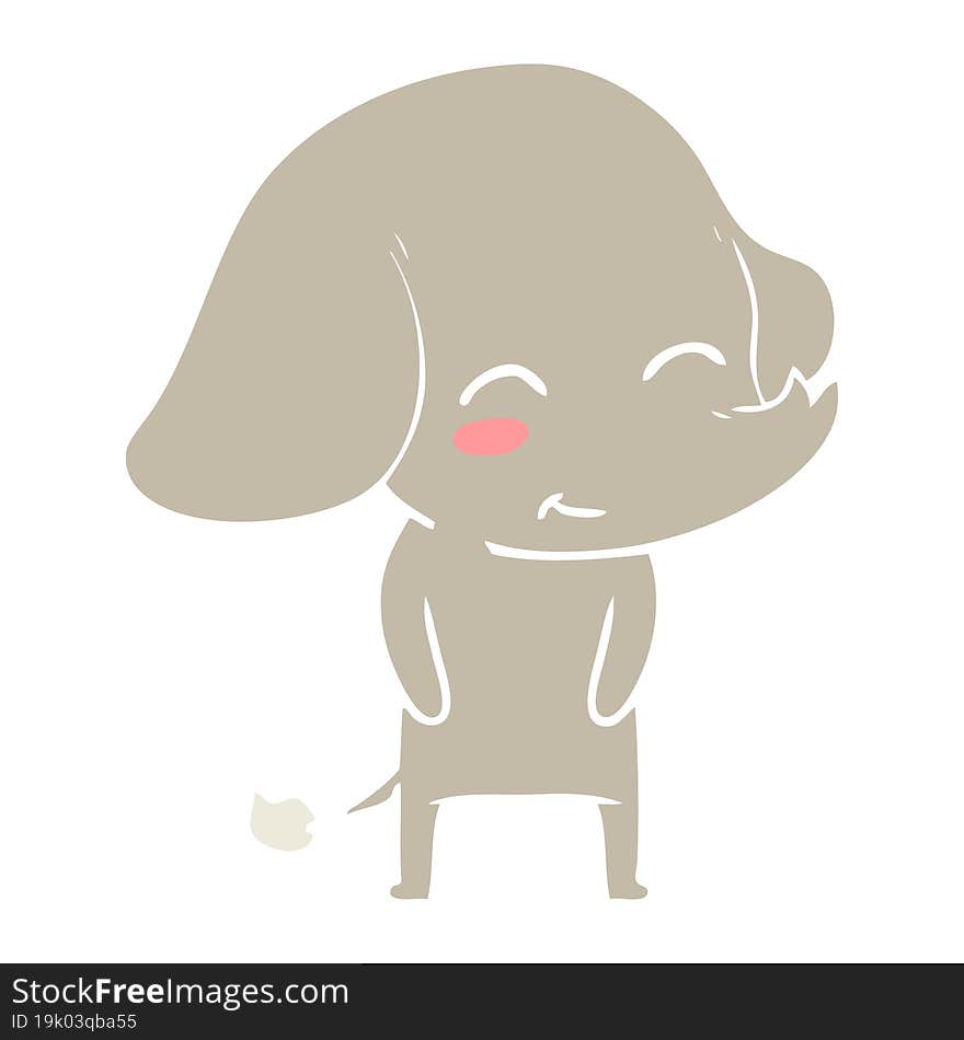 cute flat color style cartoon elephant