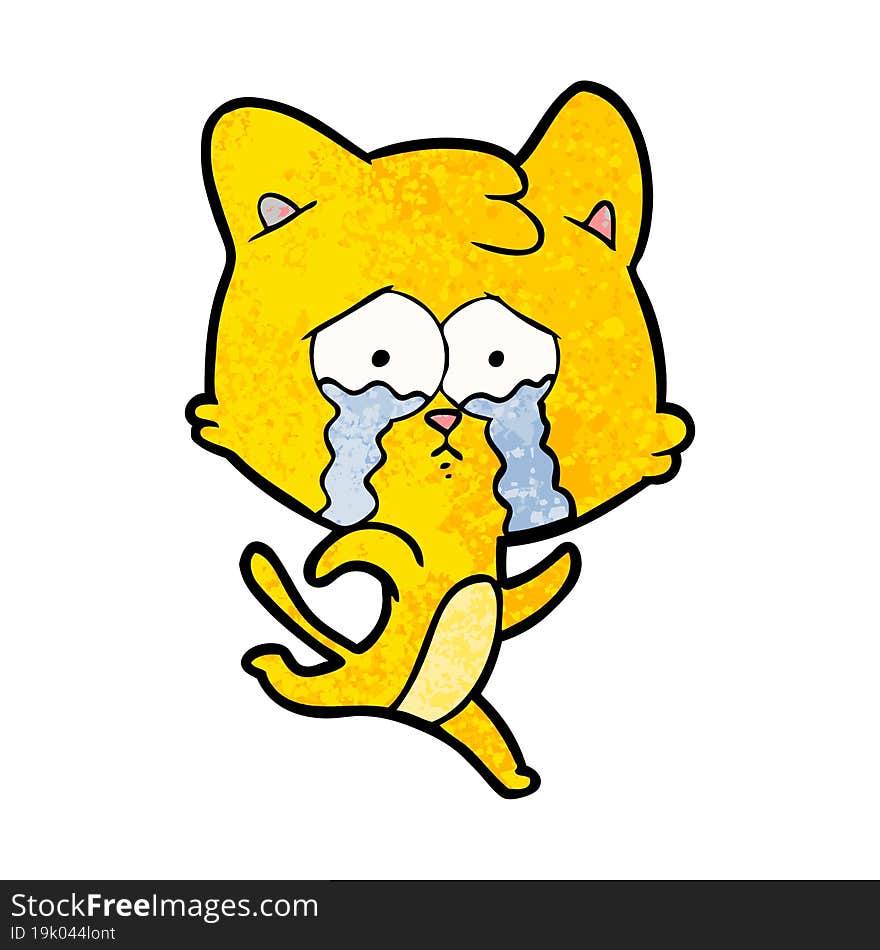 cartoon crying cat. cartoon crying cat